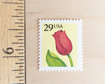 10 Tulip Stamps, 1991 Unused Postage Stamps, 29 Cent Stamps, Vintage Collectible Stamps