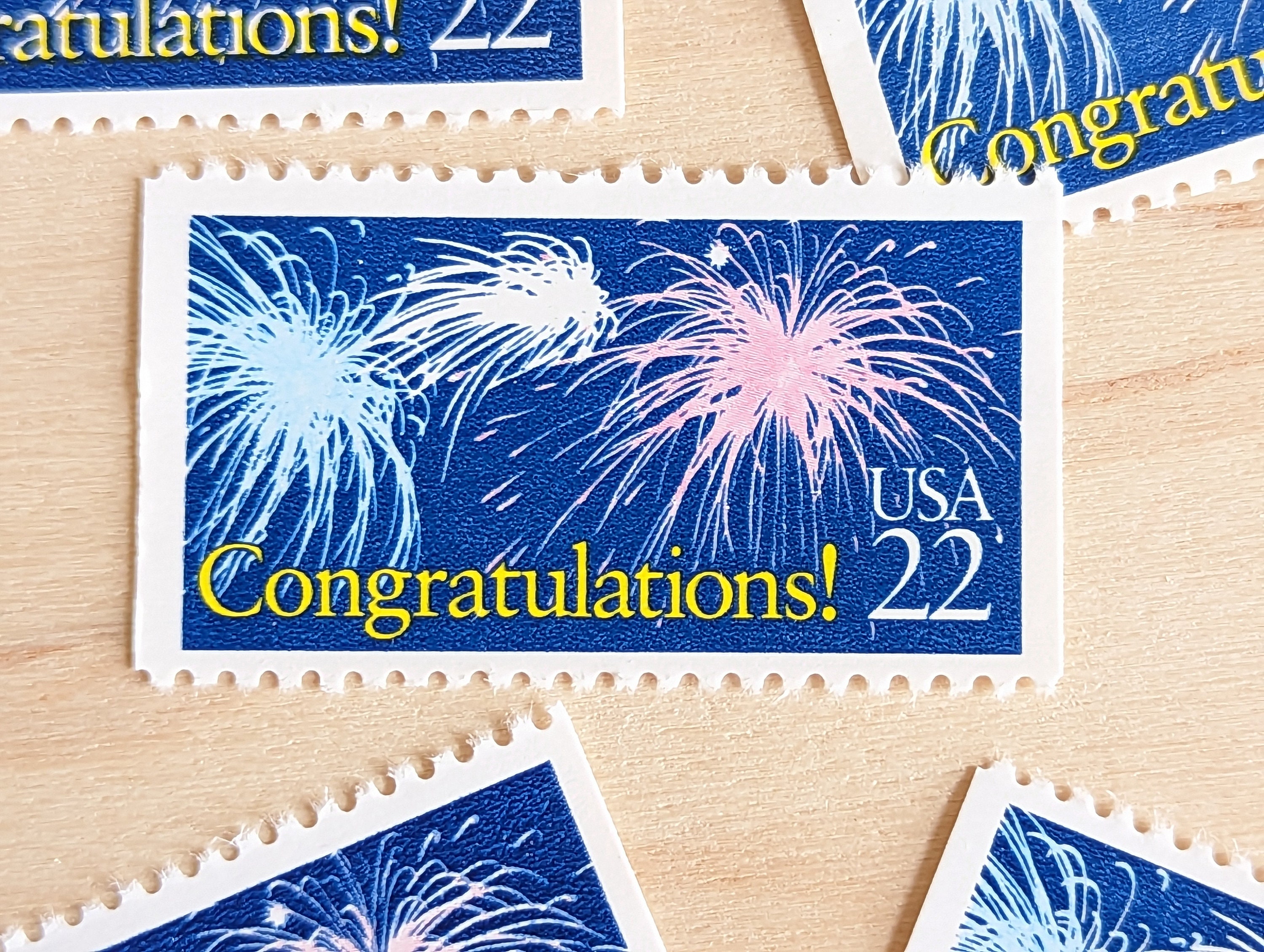 おめでとう！切手5枚、22セント、1987年、未使用の米国切手