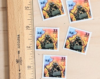 湾岸戦争切手5枚、ヴィンテージ未使用USPS 33セント切手、1990年代の