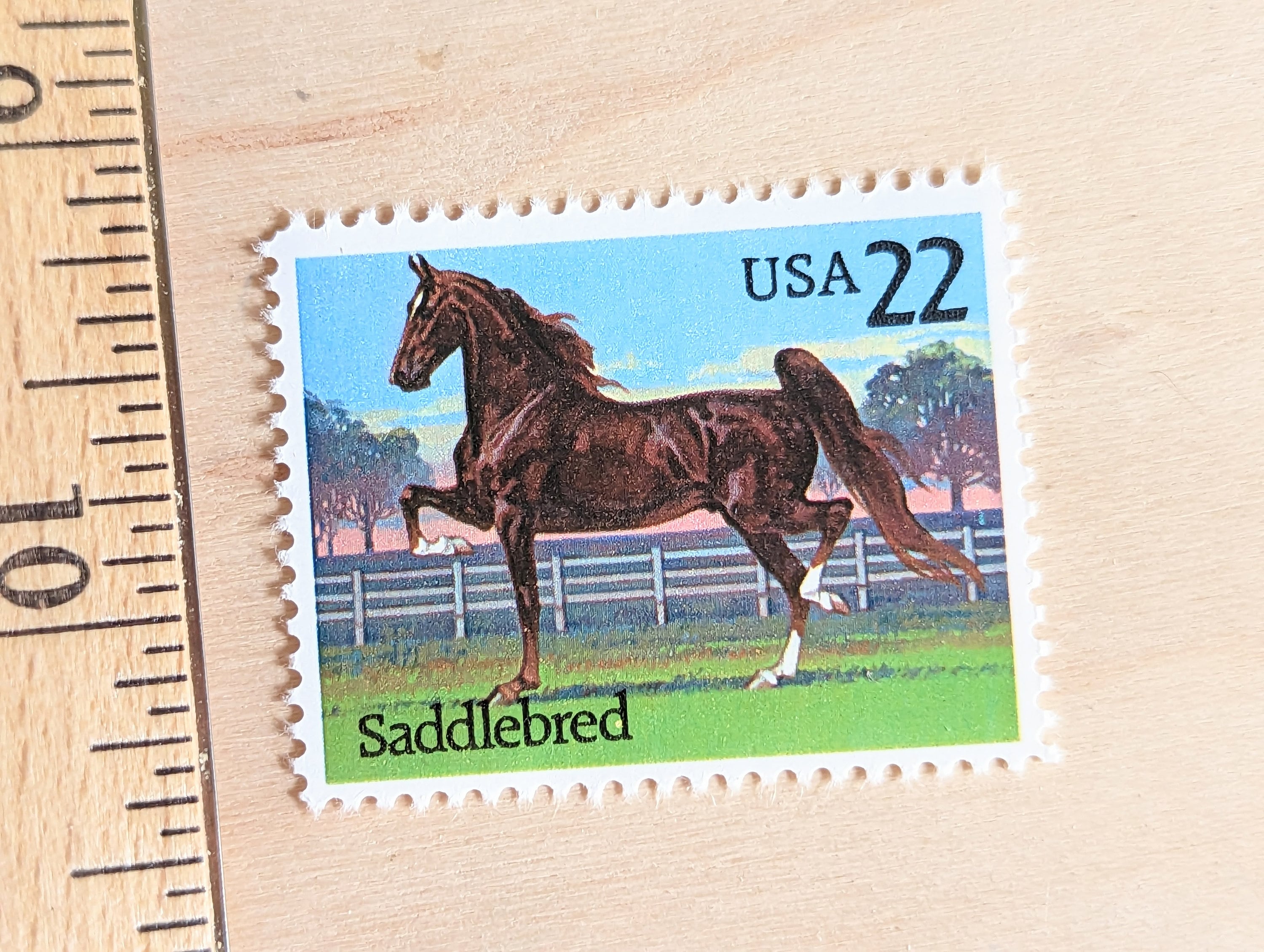 10 Saddlebred Horse Stamps, Vintage Unused 22 Cent Postage Stamps