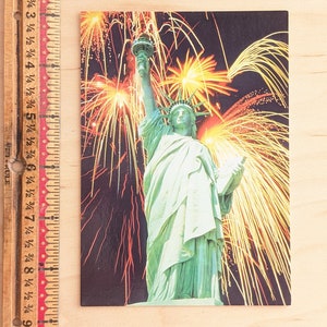 Estátua da Liberdade Não Utilizada com Cartão Postal de Fogos de Artifício, Nova York, Mercadoria da Cidade