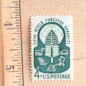 Set of 10 of Fifth World Forestry Congress Stamps, 4 Cent, Unused Stamps, 1960, Vintage Collectible Stamps