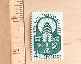 Conjunto de 10 sellos del Quinto Congreso Forestal Mundial, 4 centavos, sin usar, 1960, sellos coleccionables antiguos