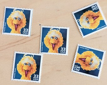 セサミストリート切手5枚、未使用のヴィンテージUSPS 33セント切手