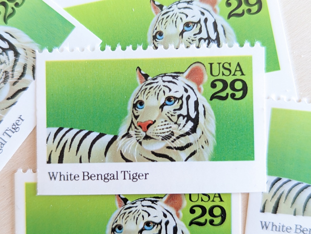 5 White Bengal Tiger Stamps, 29 Cent, 1992, Unused Postage Stamps Etsy