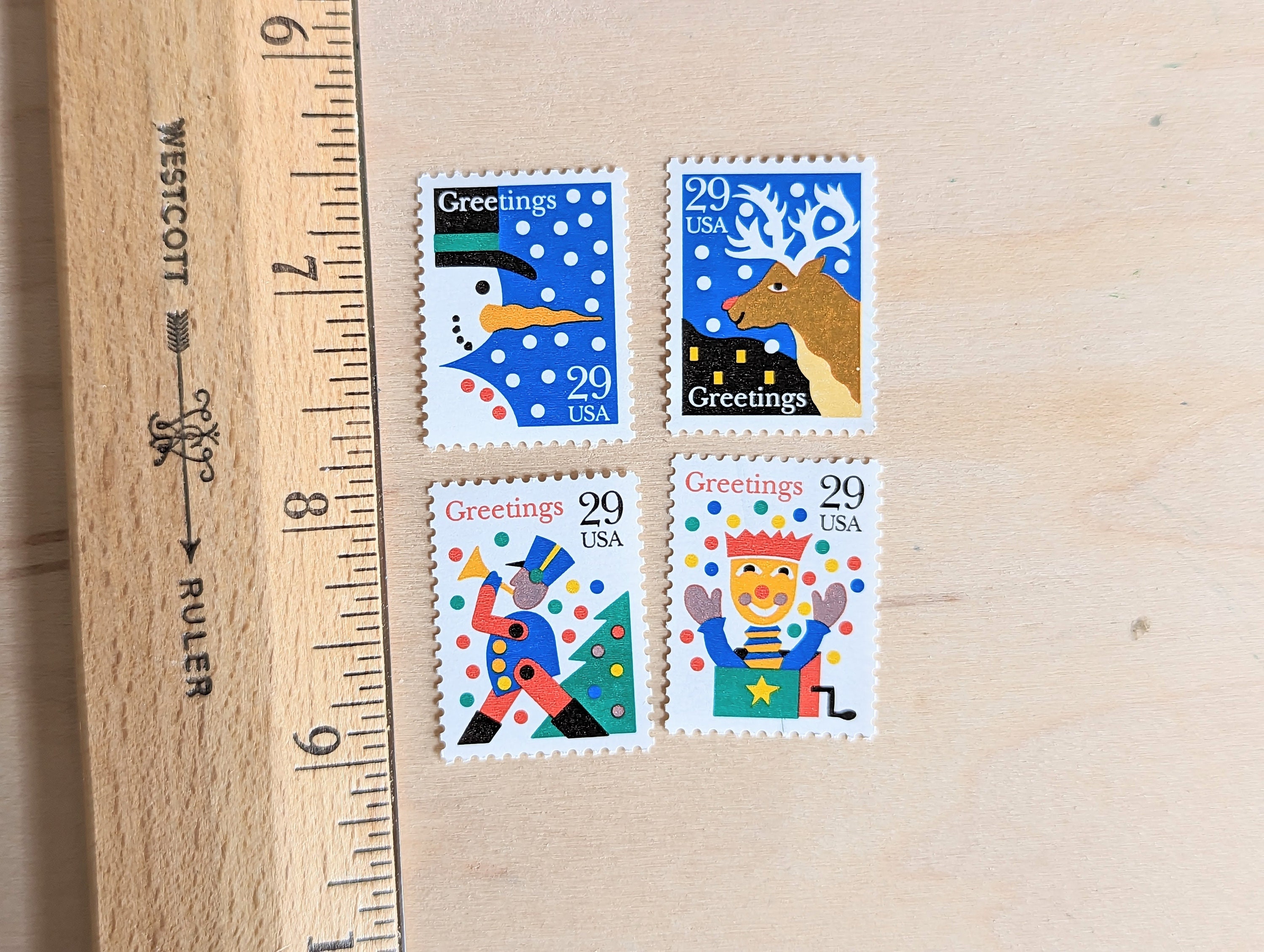 12 Christamas Greetings Stamps, 1993 Unused Postage Stamps, 29