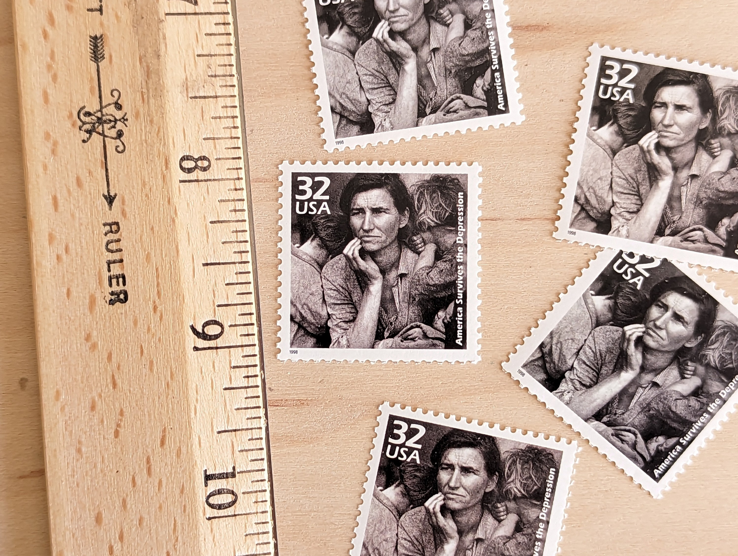 5 Great Depression Stamps, 32 Cent, 1998, 1930s Celebrate the