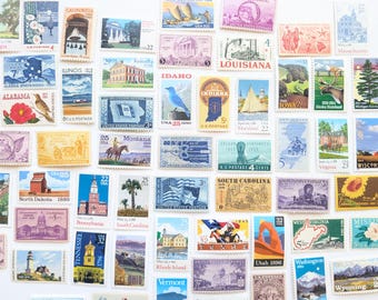 カリコホタテ貝殻切手5枚、ヴィンテージ未使用USPS 22セント切手、1985