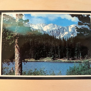 Carte postale inutilisée du mont Evans et du lac Echo, Denver, Colorado