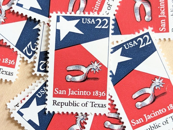 テキサス共和国切手10枚セット、ヴィンテージ未使用USPS 22セント切手