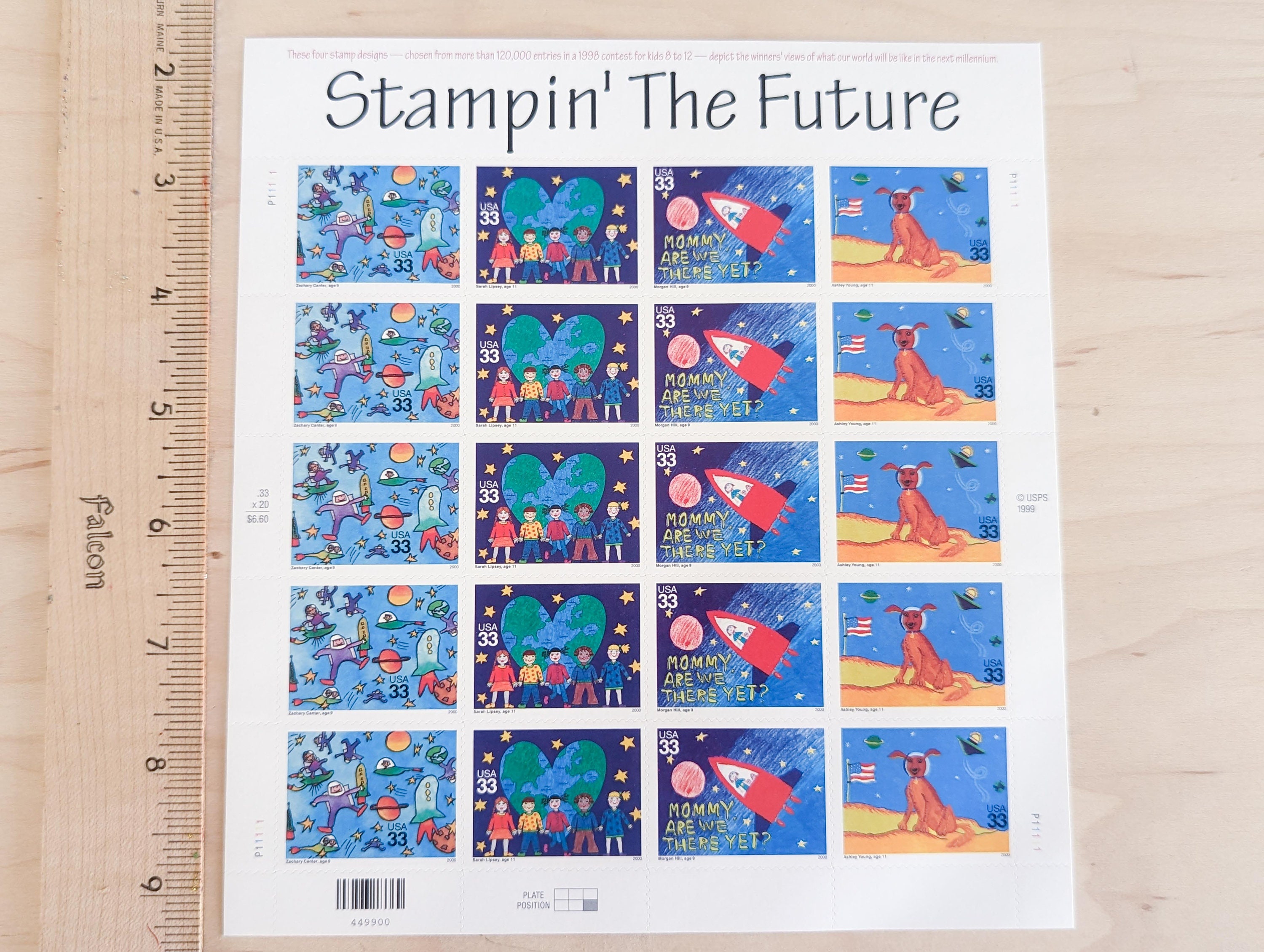 スタンピン・ザ・フューチャー 未使用米国切手 20枚セット、1999年、33