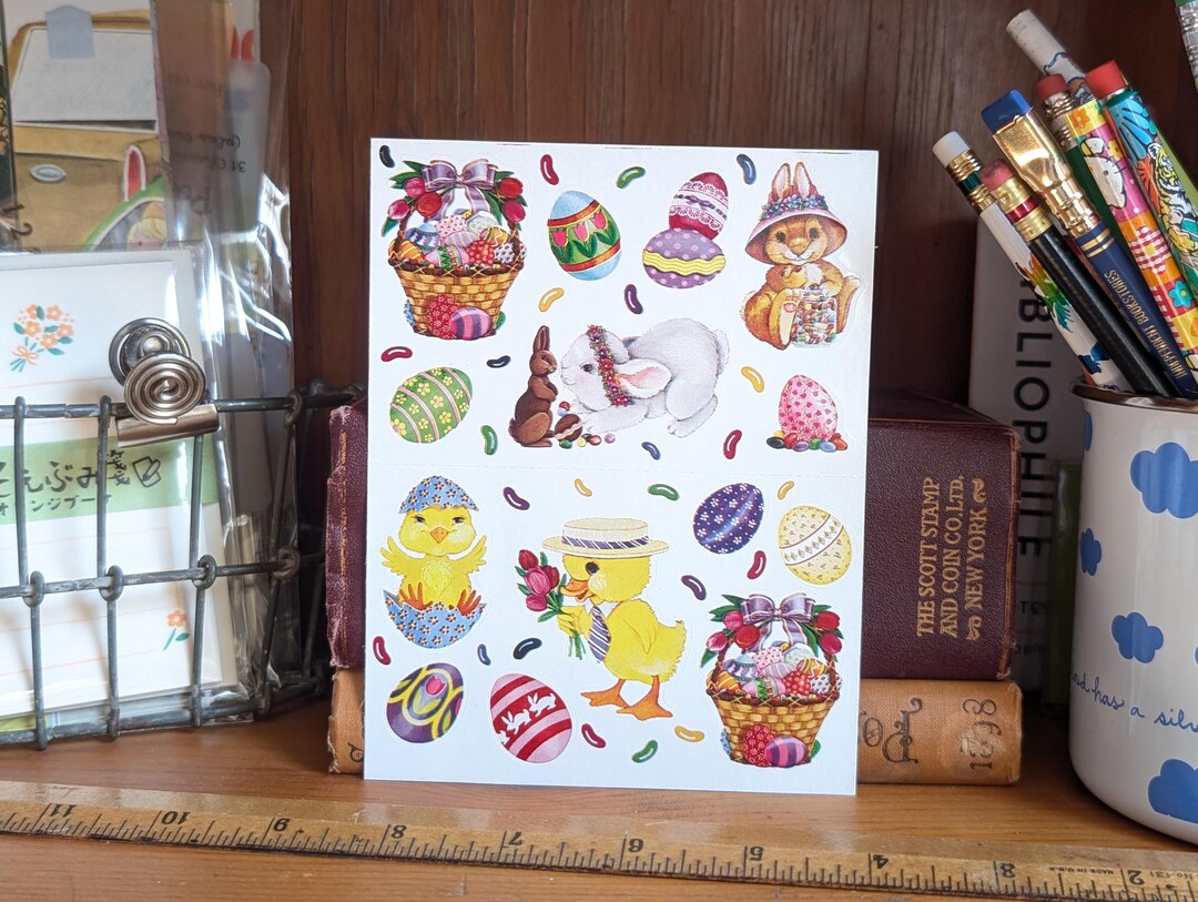 Easter Bunny Sticker Sheet, 4.5x6 Inch Sticker Sheet, 14 Stickers - Etsy