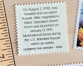 湾岸戦争切手5枚、ヴィンテージ未使用USPS 33セント切手、1990年代の