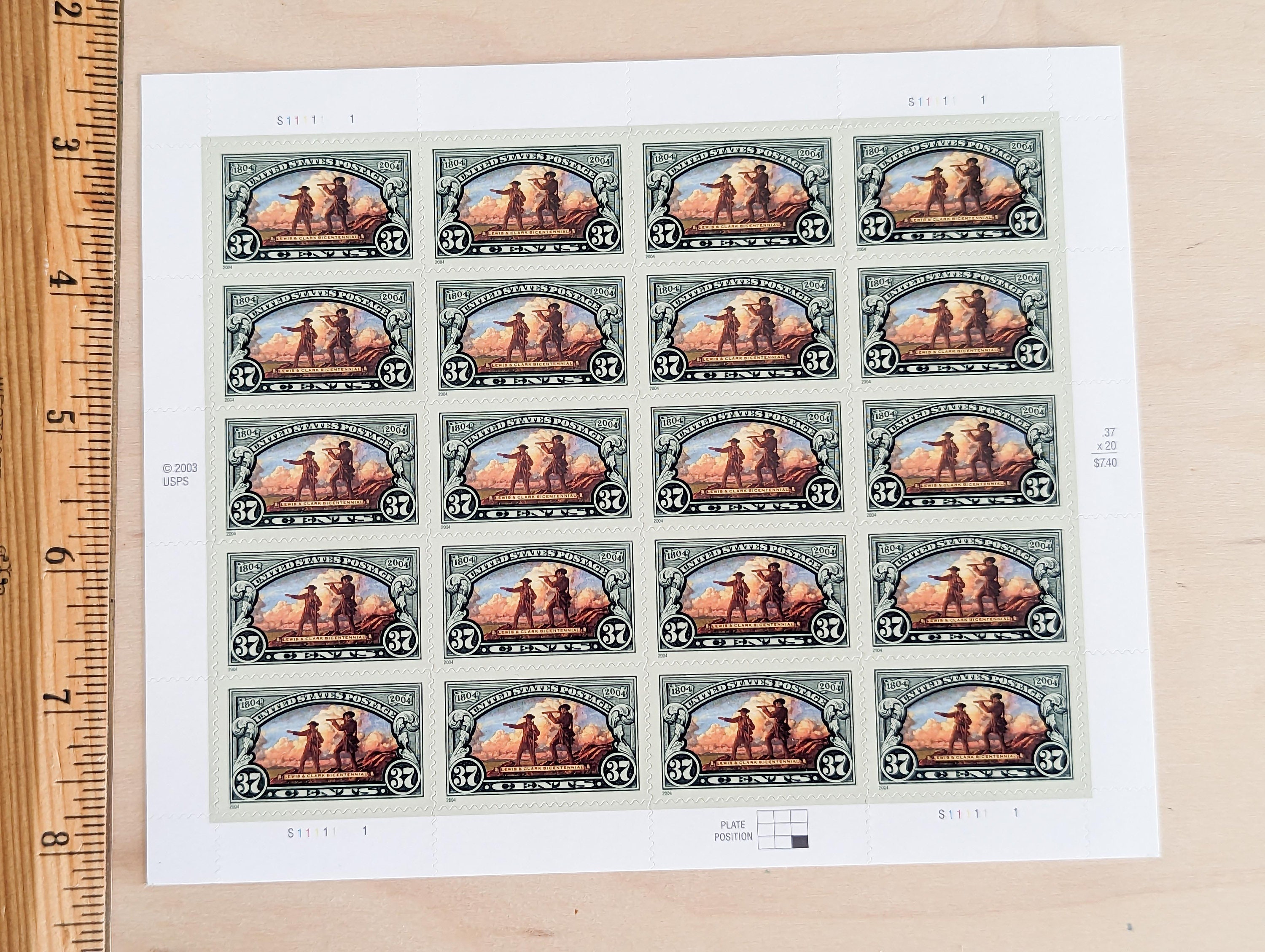 ルイス・クラーク生誕200周年記念切手20枚セット、ヴィンテージ未使用