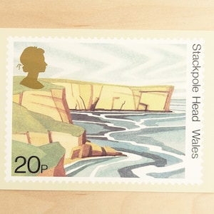 Cartão postal não utilizado do National Trusts (Stackpole Head Wales), House of Questa, Londres, Inglaterra, Michael Fairclough