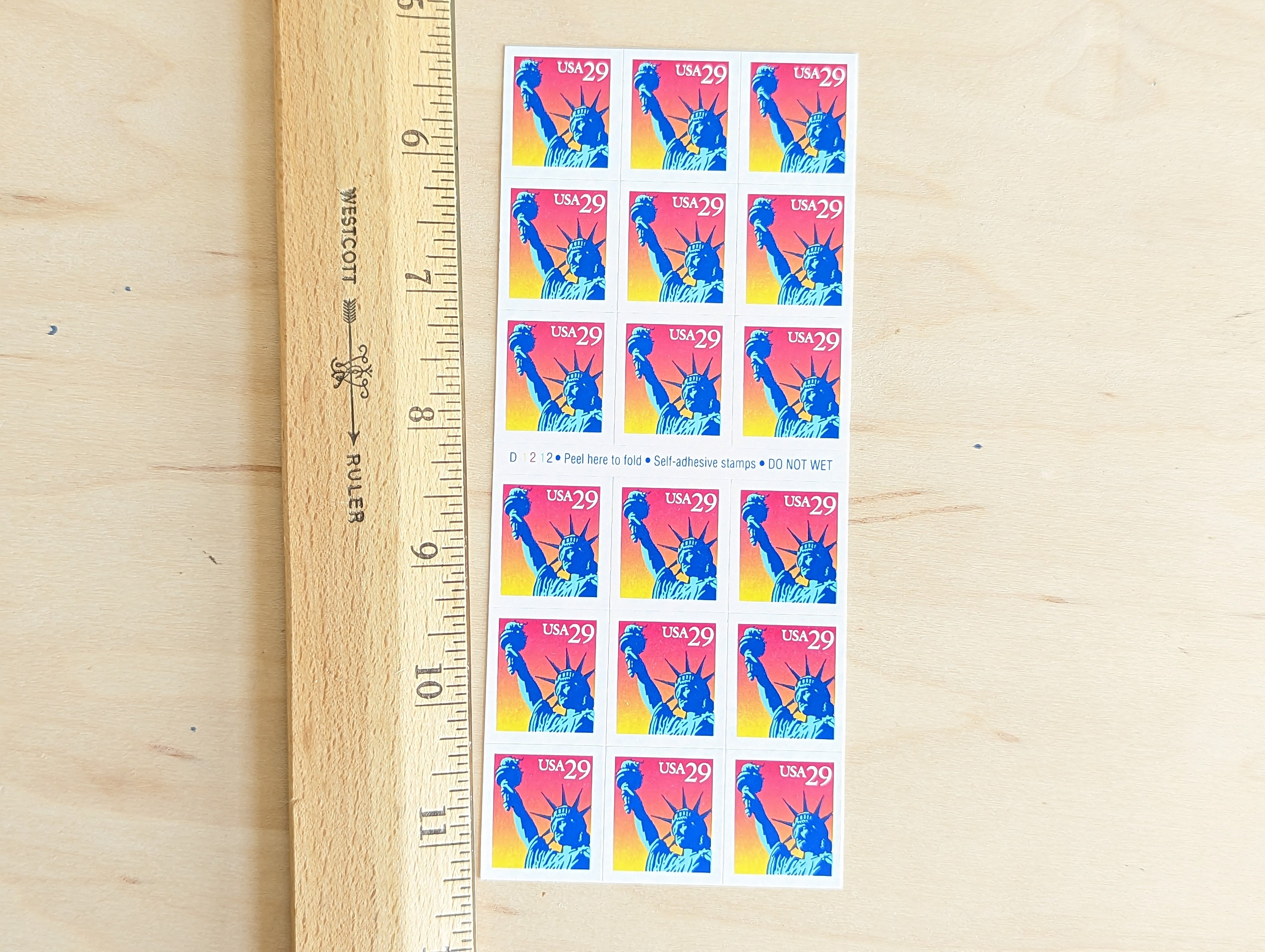 Sheet of 18 Statue of Liberty Sunset Postage Stamp, 29 Cent Stamps