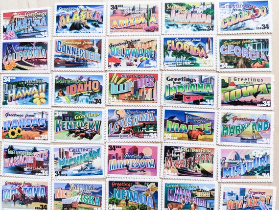 Choose Your State Greetings From. . . Vintage Style Postcard