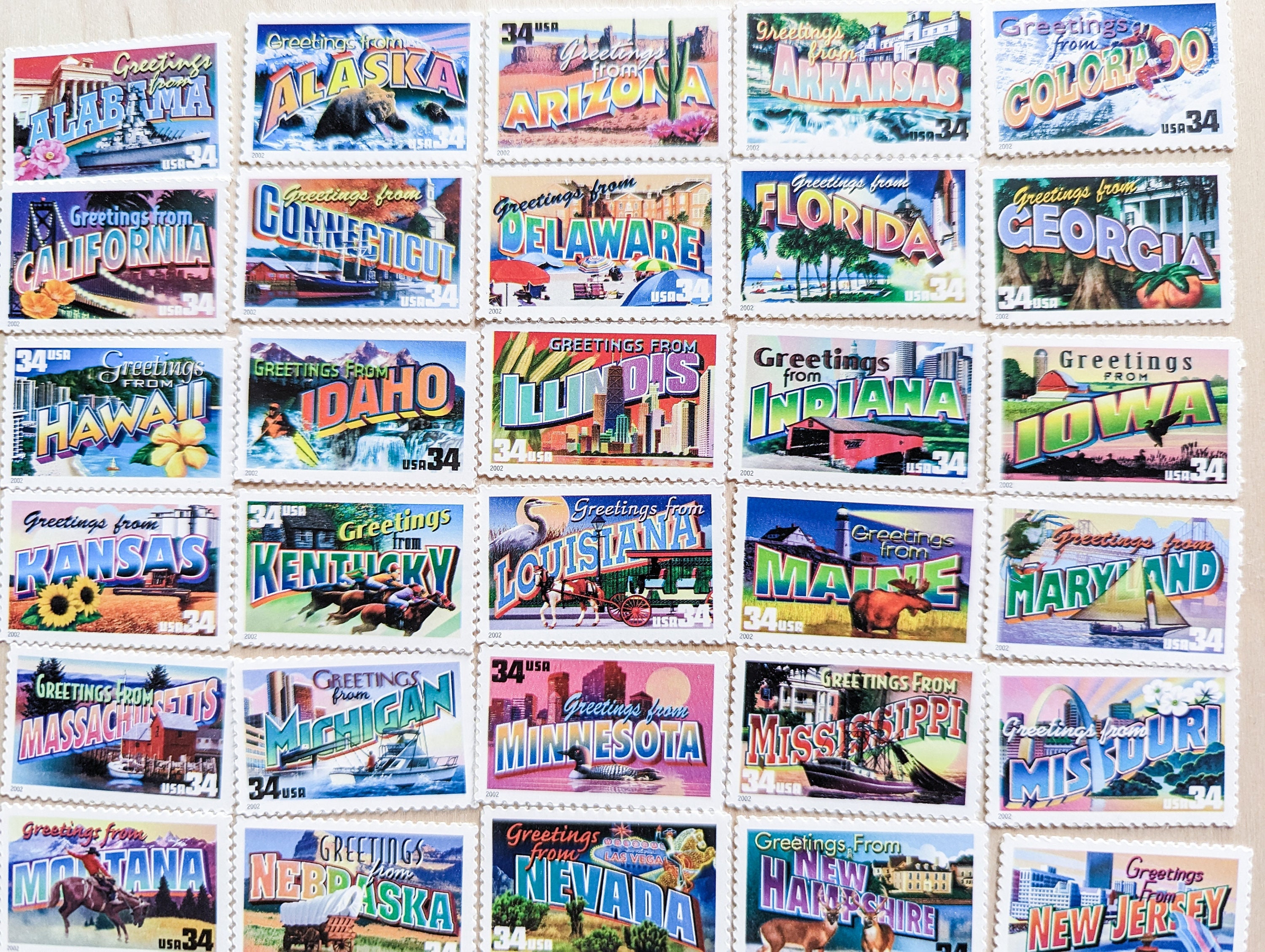 Choose Your State Greetings From. . . Vintage Style Postcard