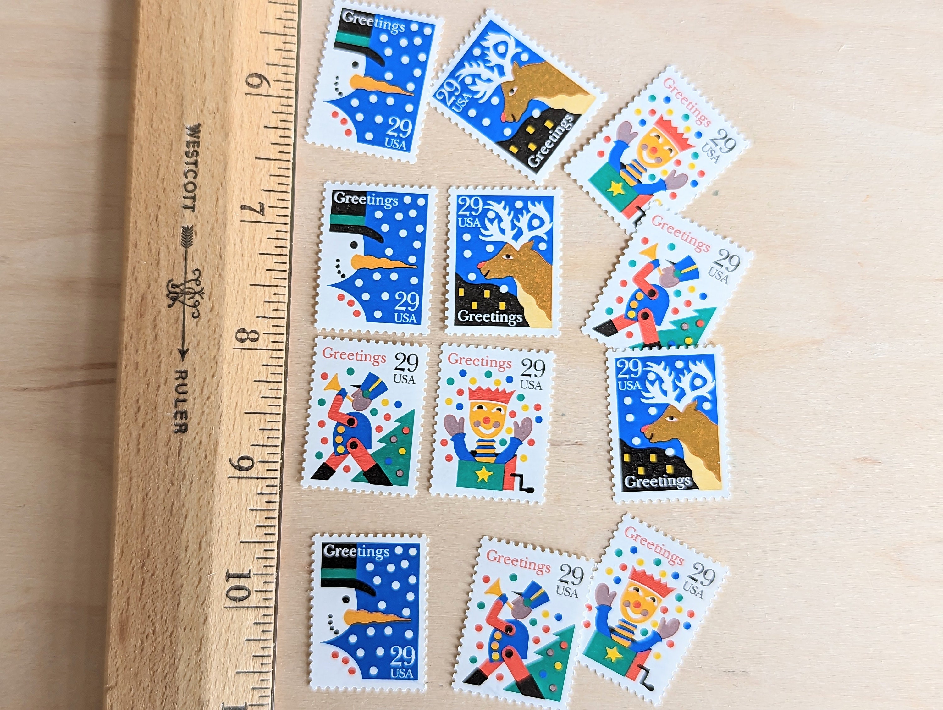 12 Christamas Greetings Stamps, 1993 Unused Postage Stamps, 29