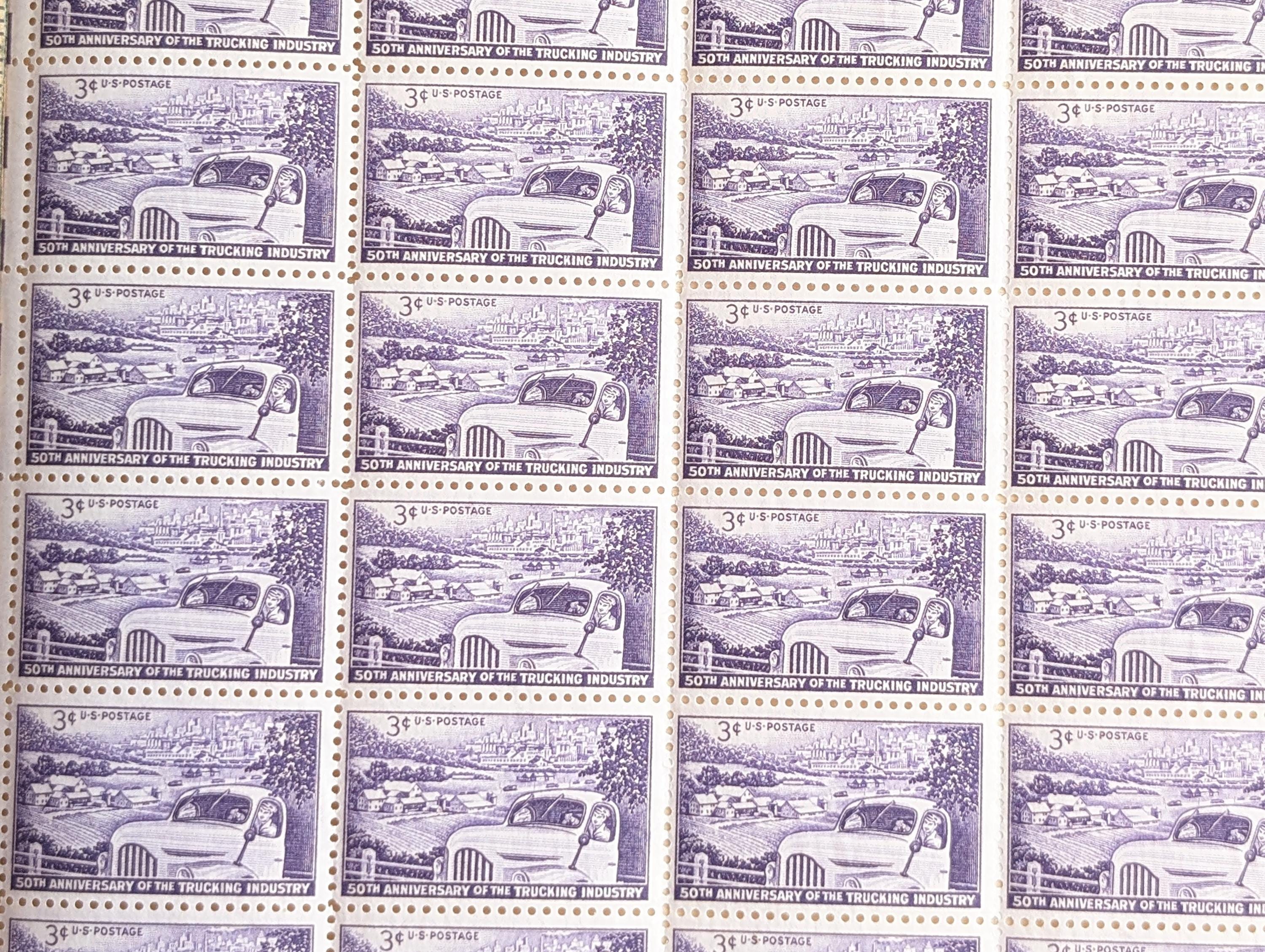 トラック業界50周年記念切手50枚セット、1953年3セント未使用米国郵便