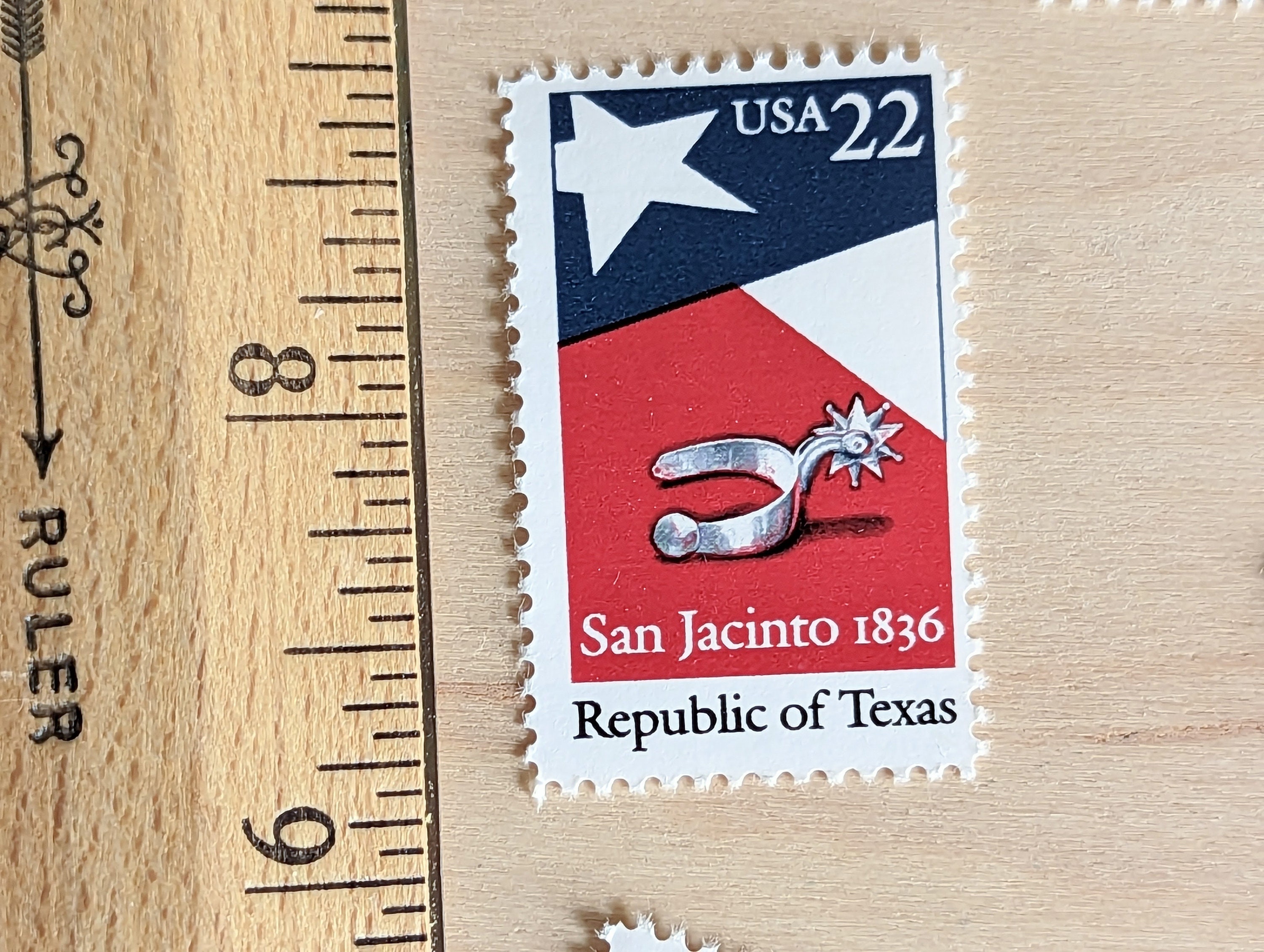 切手02 テキサス共和国切手10枚セット、ヴィンテージ未使用USPS 22セント切手
