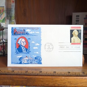 Doris Gold Cachet, George Washington, First Day of Issue Bicentennial Executive Branch 25 cent Stamp, April 16th, 1989