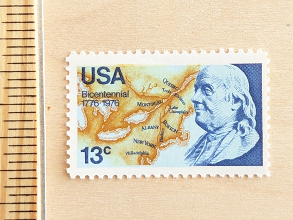 10枚の200周年記念切手（1776-1976年）、ヴィンテージ未使用USPS 13