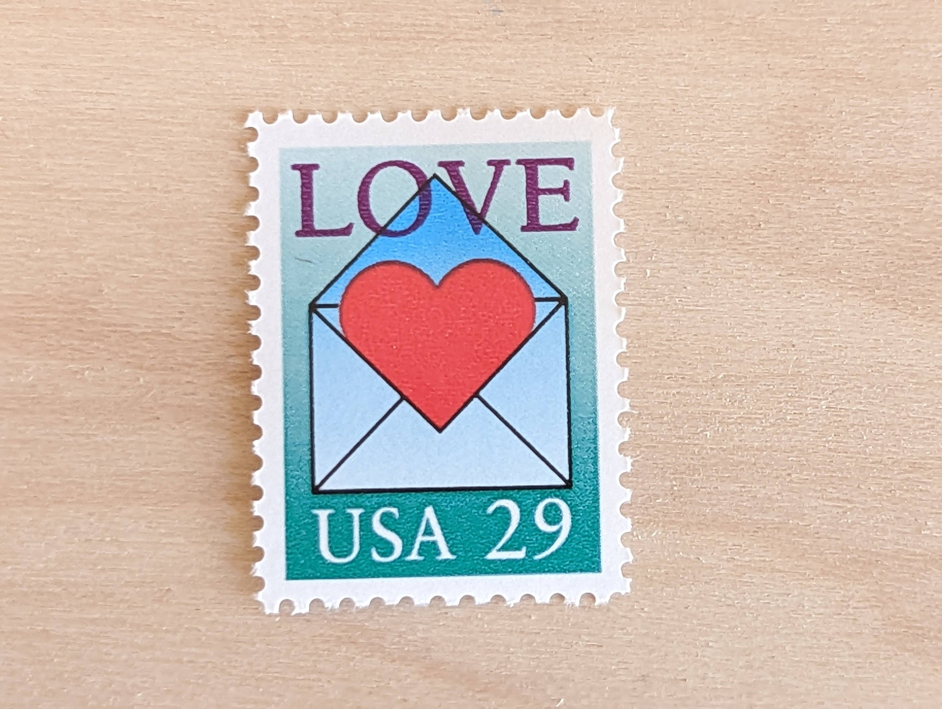 10 Vintage Love Postage Letter Writing Stamps Vintage 29 Cent Postage  Stamps for Mailing