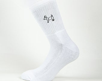 Chaussettes blanches avec imprimé chien Origami Chihuahua Dshirt14 Sublicushion Performance Quotidien, sport, temps libre, chaussettes fabriquées en Italie
