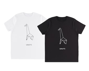 Classic Origami Giraffe T-Shirt – Minimalist Design, Eco Cotton, Oversize or Cropped Fit – Elegant Symbol of Vision & Awareness