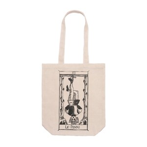 TOTE bag Borsa con Soffietto Tarot De Marseille Le Pendu Poliestere Morbido e Resistente Manici Lunghi 70 cm Tarocchi di Marsiglia L'appeso