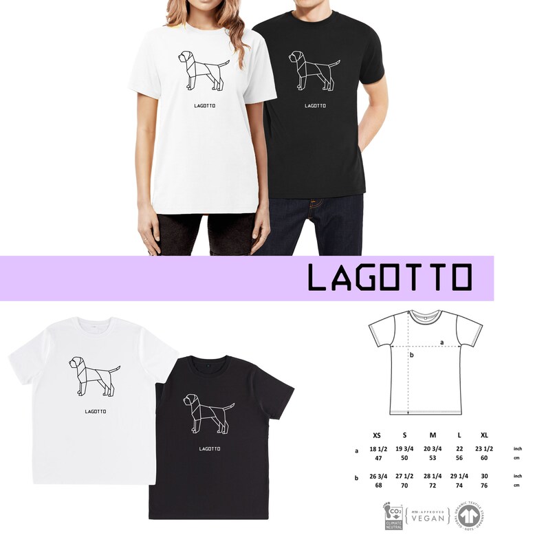 T-shirt unisex ORIGAMI dog German Shepherd, Golden retriver, Toy poodle, Collie, Spitz, Pitbull, Irish setter, Lagotto, Labrador LAGOTTO
