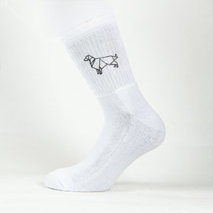 Dshirt14 Sublicushion Cotton Terry Socks with Origami GOLDEN RETRIEVER Print - Elegance and Performance in Every Step,