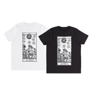 T-shirt carta  "XVII L'Étoile" Tarocchi di Marsiglia" Tarocchi LA STELLA arcano maggiore crop, oversize, canotta cotone pettinato biologico