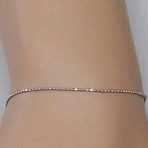 14k Solid Gold Diamond Cut Beaded Chain Bracelet / 14k Recycled Gold Layering Bracelet / 14k Petite Minimal Bracelet / 14k Stacking Bracelet image 1