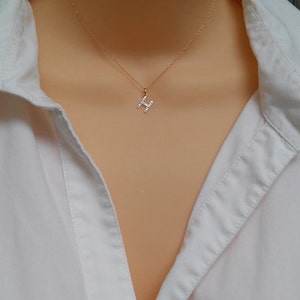 Celebrity Style Personalized Diamond Jewelry / 14k Diamond Letter Necklace / Posh Push Present / 14k Custom Initial Choker / Bridal Jewelry image 4