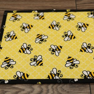 Bee Mug Rug, Bumblebee Desk Mat, Farmhouse Kitchen Tiered Tray Decor, Honey Bee Gifts image 5