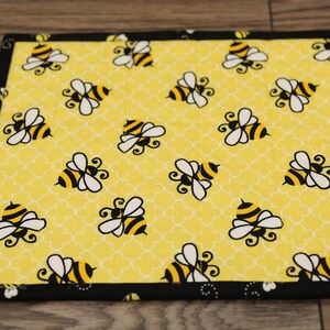 Bee Mug Rug, Bumblebee Desk Mat, Farmhouse Kitchen Tiered Tray Decor, Honey Bee Gifts image 7