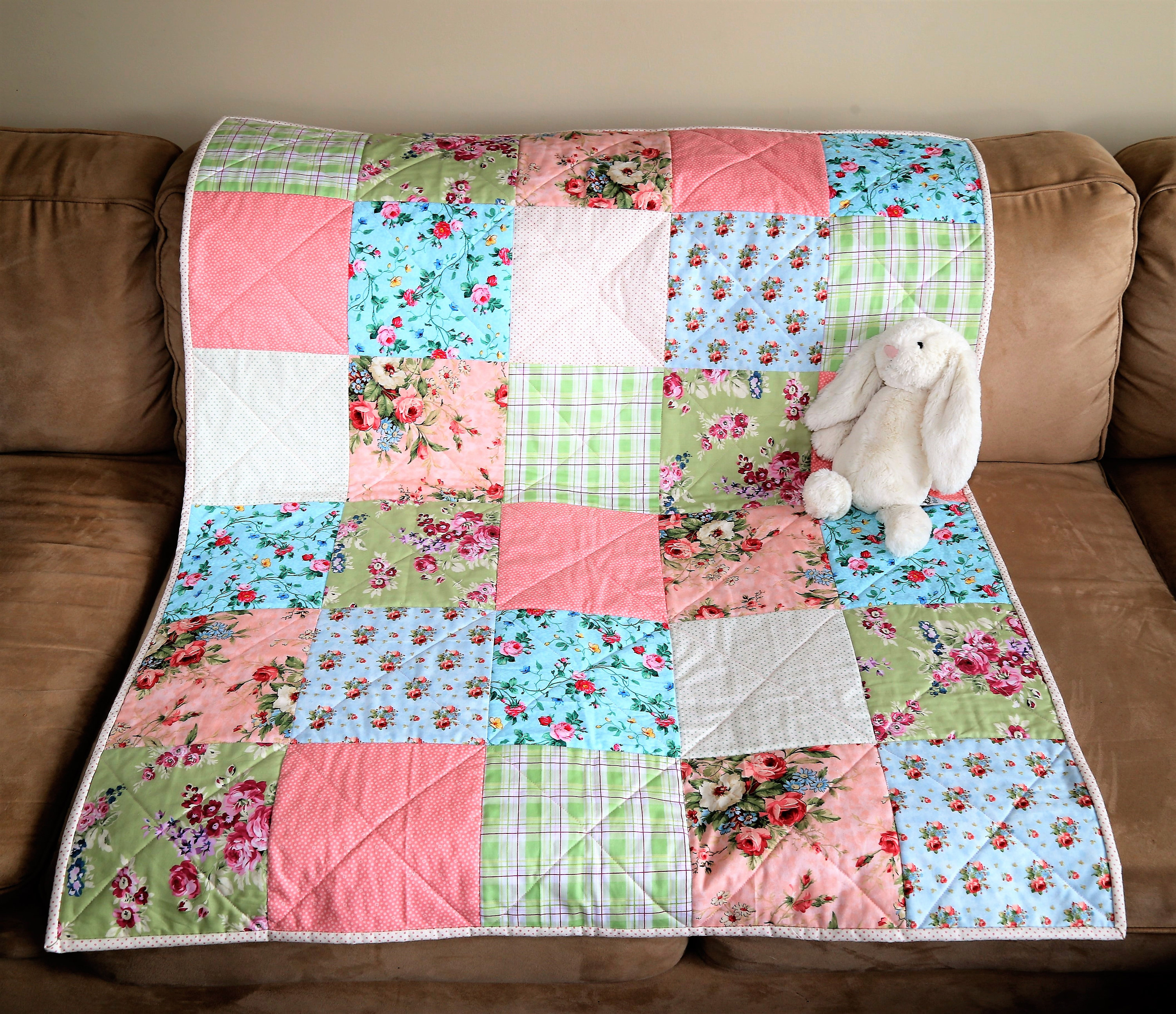 Pink Baby Girl Quilt Shabby Chic Floral Baby Quilts for Sale Etsy
