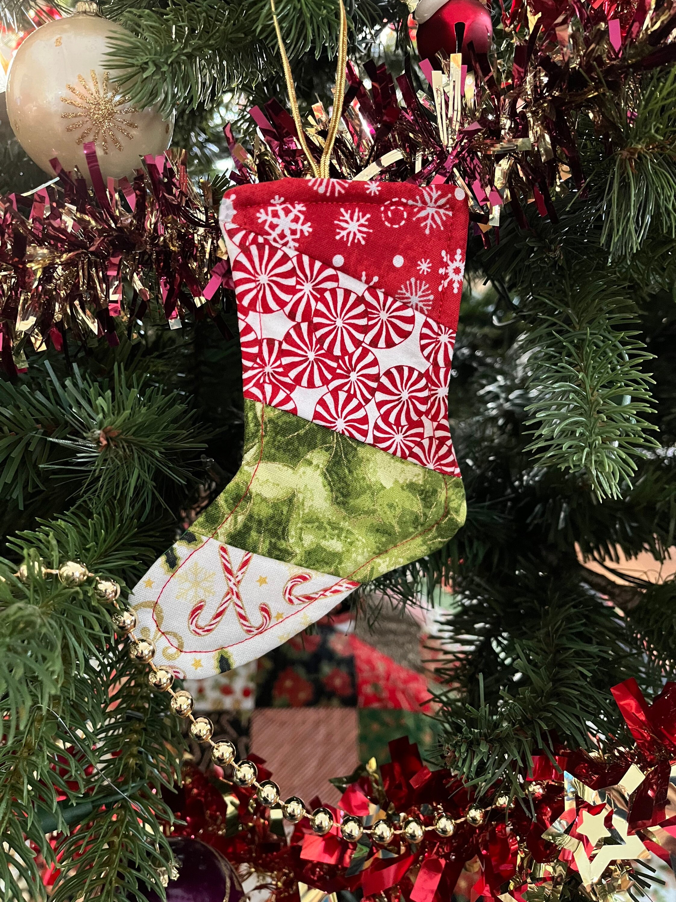 Fabric Christmas Ornaments Quilted Christmas Stockings - Etsy