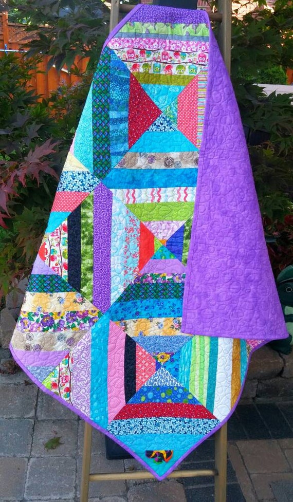 Boho Chic Baby Quilt Unisex Crib Bedding Bright Colors Etsy