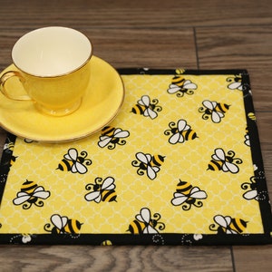 Bee Mug Rug, Bumblebee Desk Mat, Farmhouse Kitchen Tiered Tray Decor, Honey Bee Gifts image 10