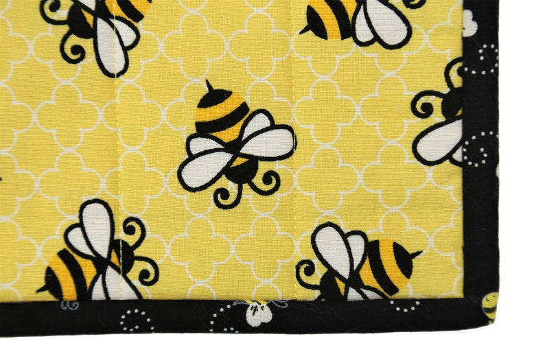 Bee Mug Rug, Bumblebee Desk Mat, Farmhouse Kitchen Tiered Tray Decor, Honey Bee Gifts image 4