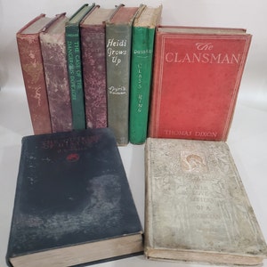 8 Random Damaged Vintage 1900&#39;s Books Hardcover Book Lot
