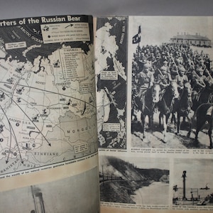 WWII Sept 1942- Nov 1943 Scrap book Vintage Newspaper War clippings