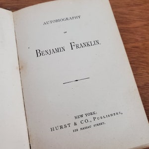 Benjamin Franklin Autobiography The LIfe of Dr. Franklin/ Small Vintage 6 Book w/Brown & Gold image 2