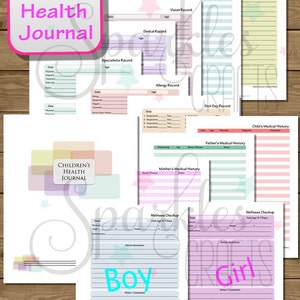 Children&#39;s Health Journal, Doctor Appointment Tracker, Medical Appointments, Kids Doctor Appointments, Printable, 8.5X11,