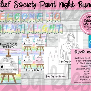 Paint Night Invite | Relief Society Paint Night Activity | Relief Society Activity | LDS Latter-day Saint Relief Society Editable Invites