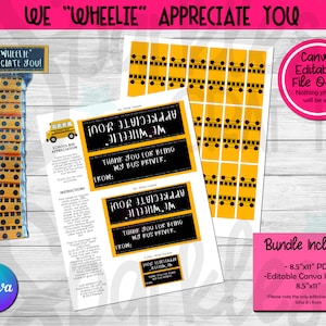Thank You for Always Going the Extra Mile School Bus Driver Thank You, School Bus Appreciation Driver, Thanks, Editable DIY, Nugget Wrappers