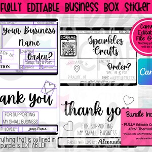FULLY Editable Business Box Sticker | Thermal Sticker PNG Download | Packaging Stickers Small Business | Stickers for Rollo/Munbyn Printer